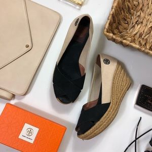 Tory Burch Filipa Wedge Espadrille Black Nude 8